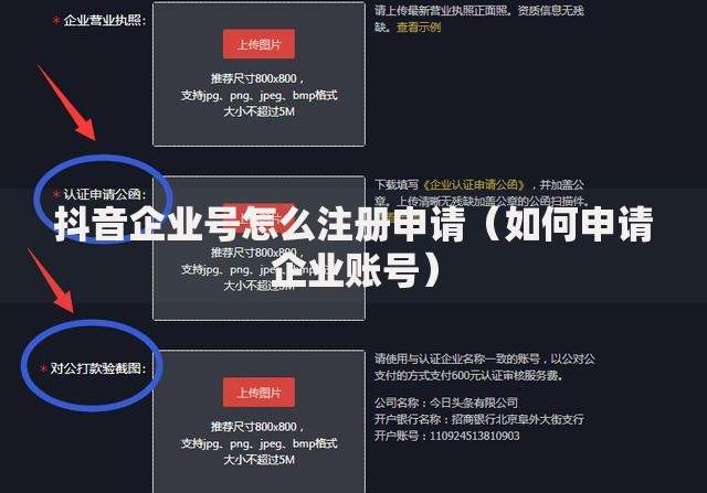 抖音企业号怎么注册申请（如何申请企业账号）