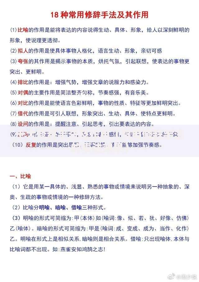 十大修辞手法及作用（常用修辞手法的表达效果）