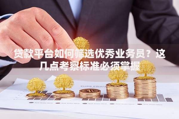 贷款平台如何筛选优秀业务员？这几点考察标准必须掌握