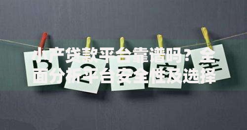 小产贷款平台靠谱吗？全面分析平台安全性及选择技巧