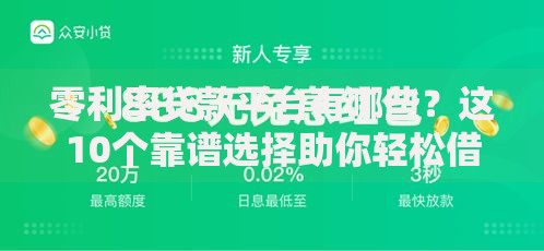 零利率贷款平台有哪些？这10个靠谱选择助你轻松借款