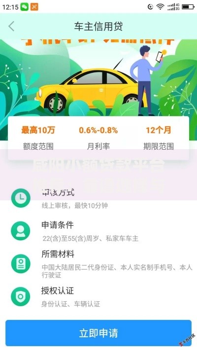 咸阳小额贷款平台推荐：靠谱选择与申请指南