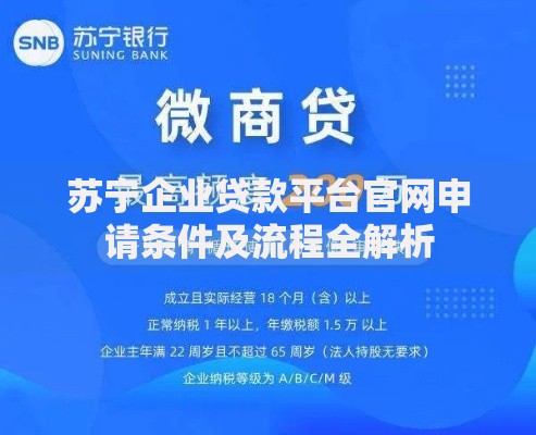 苏宁企业贷款平台官网申请条件及流程全解析