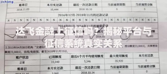 达飞金融上征信吗？揭秘平台与征信系统真实关系