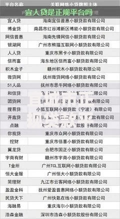 宜城市正规贷款平台有哪些？这10家机构靠谱推荐