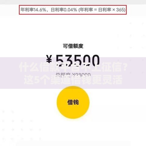 什么借款平台不上征信？这5个渠道借钱更灵活