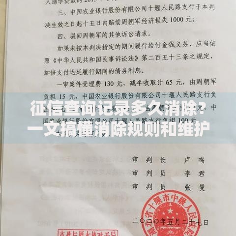 征信查询记录多久消除？一文搞懂消除规则和维护技巧