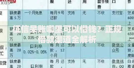 征信呆账哪里可以借钱？正规借款渠道全解析
