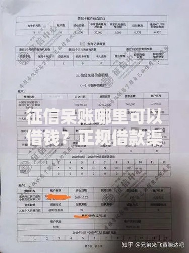 征信呆账哪里可以借钱？正规借款渠道全解析