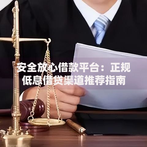 安全放心借款平台：正规低息借贷渠道推荐指南