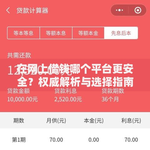在网上借钱哪个平台更安全？权威解析与选择指南
