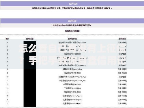 怎么查自己有没有上征信？手把手教你自查信用记录