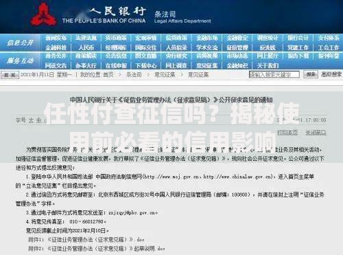任性付查征信吗？揭秘使用前必看的信用影响