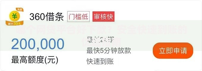 哪个网贷平台好下款？安全快速到账的优选指南