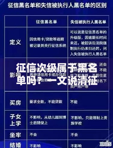 征信次级属于黑名单吗？一文说清征信等级的真相