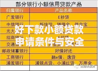 好下款小额贷款申请条件与安全借贷指南