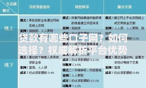 贷款有哪些口子网？如何选择？权威解析平台优势与风险