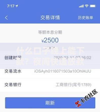 什么口子晚上能下款？夜间快速放款渠道深度测评