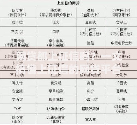 网贷都上征信吗？一文搞懂上征信的网贷平台
