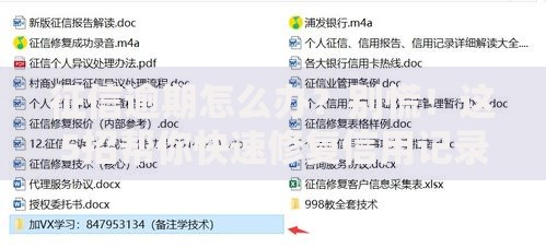 征信逾期怎么办？别慌！这5招帮你快速修复信用记录