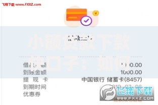 小额贷款下款快口子：如何快速申请低门槛贷款渠道？