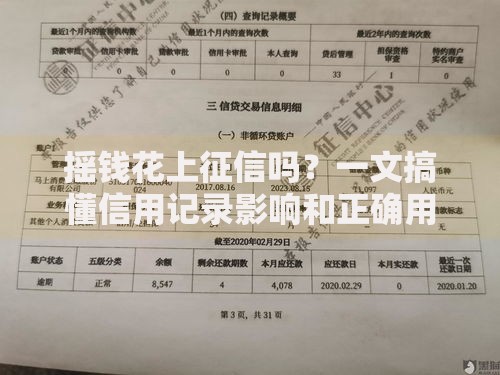 摇钱花上征信吗？一文搞懂信用记录影响和正确用法