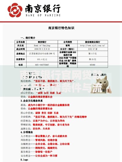 南京银行官网贷款产品申请条件与流程详解