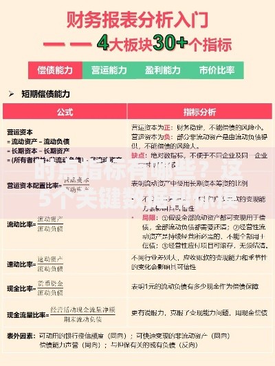 时点指标有哪些？这5个关键数据帮你摸清财务脉搏