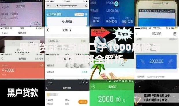 黑网贷能下款的口子1000风险与应对策略全解析