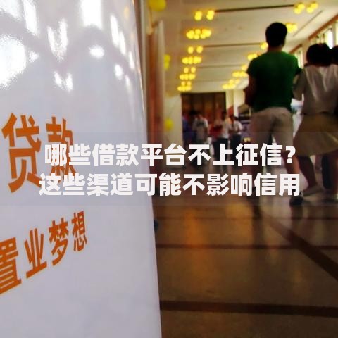 哪些借款平台不上征信？这些渠道可能不影响信用记录
