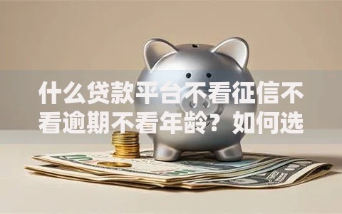 什么贷款平台不看征信不看逾期不看年龄？如何选择？推荐渠道一览