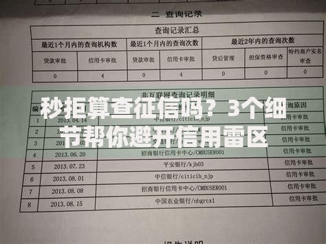 秒拒算查征信吗？3个细节帮你避开信用雷区