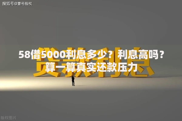 58借5000利息多少？利息高吗？算一算真实还款压力