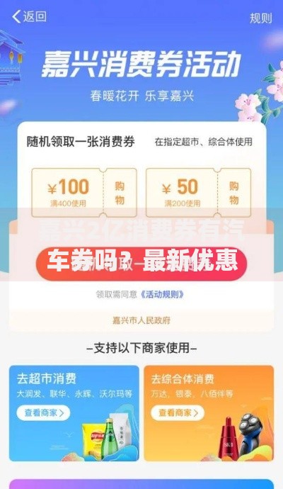 嘉兴2亿消费券有汽车券吗？最新优惠详情与使用攻略解析