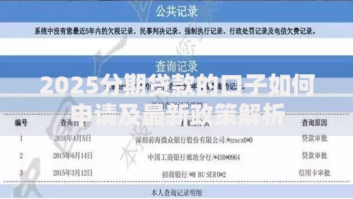 2025分期贷款的口子如何申请及最新政策解析