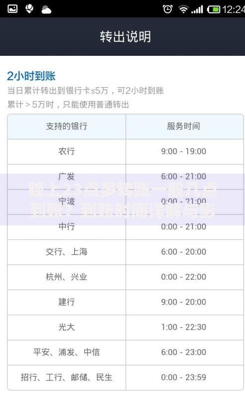 晚上23点多转账一般几点到账？到账时间详解与影响因素