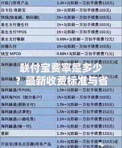 联付宝费率是多少？最新收费标准与省钱技巧全解析