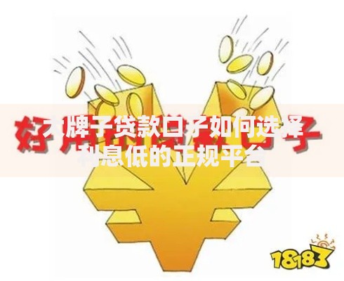 大牌子贷款口子如何选择利息低的正规平台