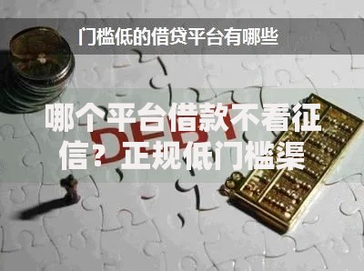 哪个平台借款不看征信？正规低门槛渠道解析