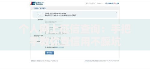 个人网上征信查询：手把手教你查信用不踩坑
