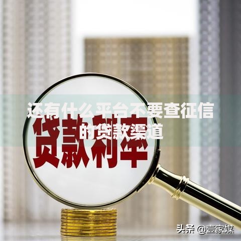 还有什么平台不要查征信的贷款渠道