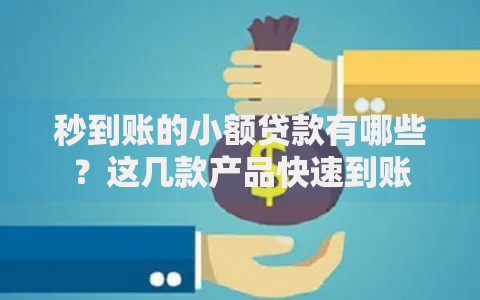 秒到账的小额贷款有哪些？这几款产品快速到账