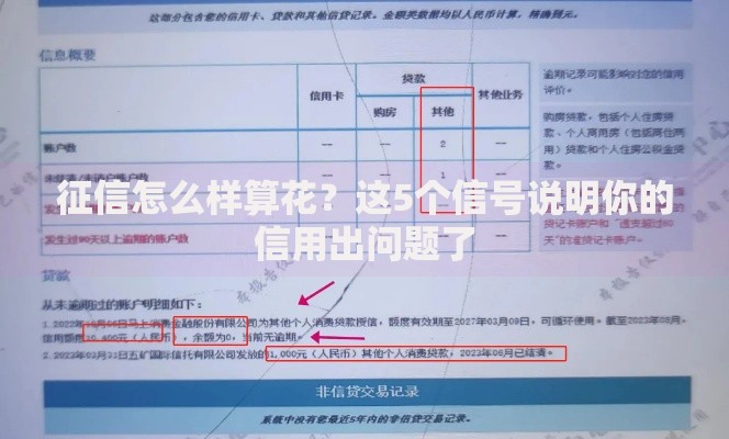 征信怎么样算花？这5个信号说明你的信用出问题了