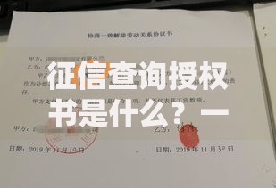 征信查询授权书是什么？一文搞懂授权流程与常见问题