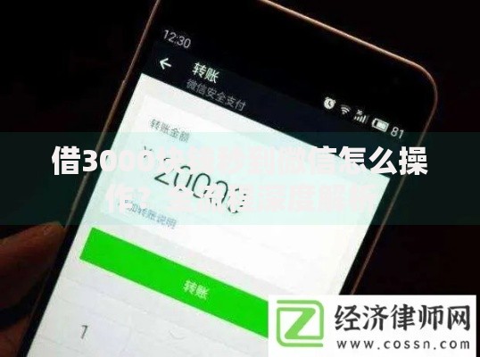 借3000块钱秒到微信怎么操作？全流程深度解析