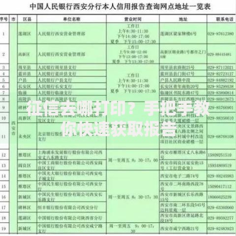 征信去哪打印？手把手教你快速获取报告