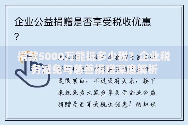 捐款5000万能抵多少税？企业税务减免与慈善捐赠深度解析