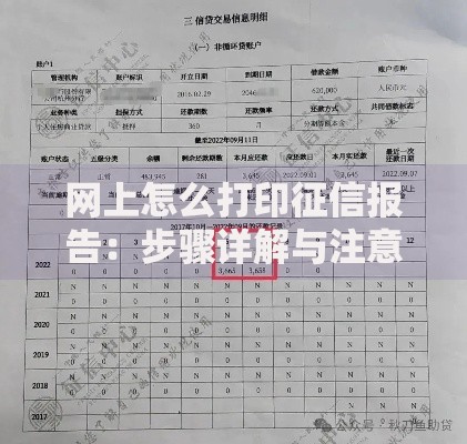 网上怎么打印征信报告：步骤详解与注意事项