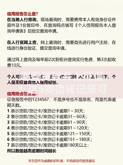 哪些贷款会上征信？这5类借钱记录可能影响信用！