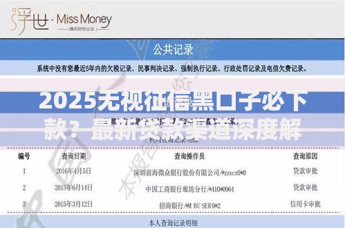 2025无视征信黑口子必下款？最新贷款渠道深度解析